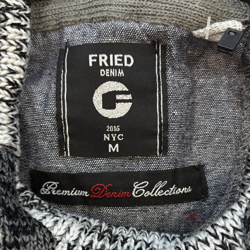 Fried Denim Premium Denim Collection Knitted Sweater Hooded New w Tags Medium - Picture 2 of 5